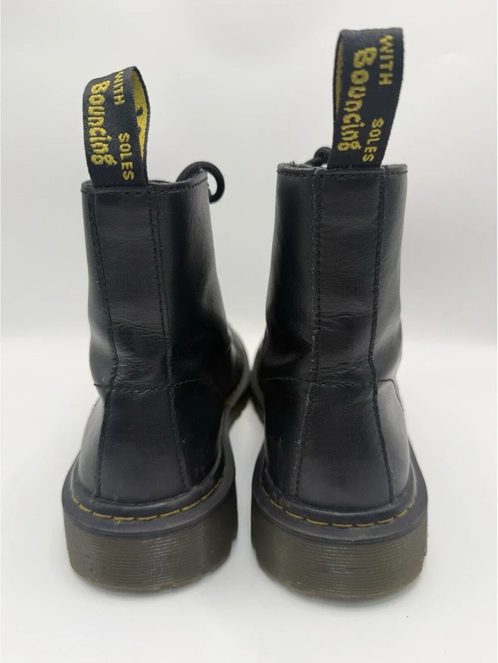 Dr Doc Martens Luana Air Wair Black Leather Combat Boots US Women’s Size 8